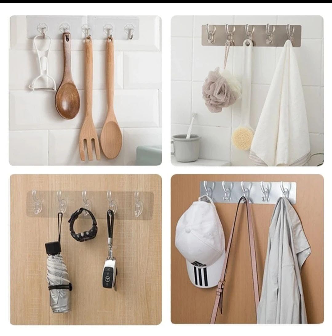 Self-Adhesive 6-Hook Wall Hanger Strip