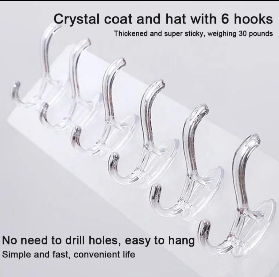 Self-Adhesive 6-Hook Wall Hanger Strip