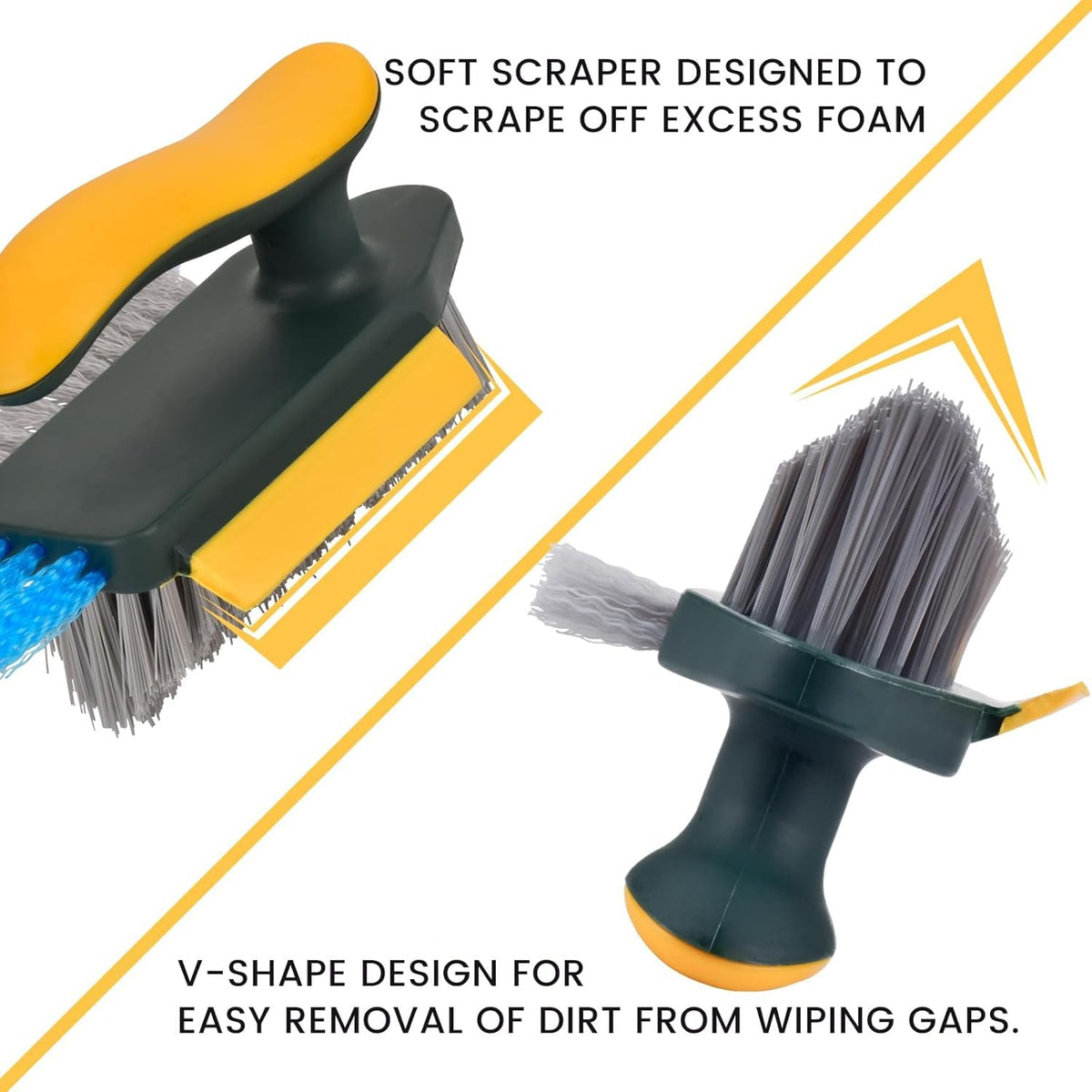 Multi-Functional Gap Cleaning Brush with V-Shape Bristles