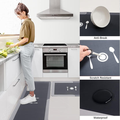 Quick Absorbent Kitchen Floor Mat Set