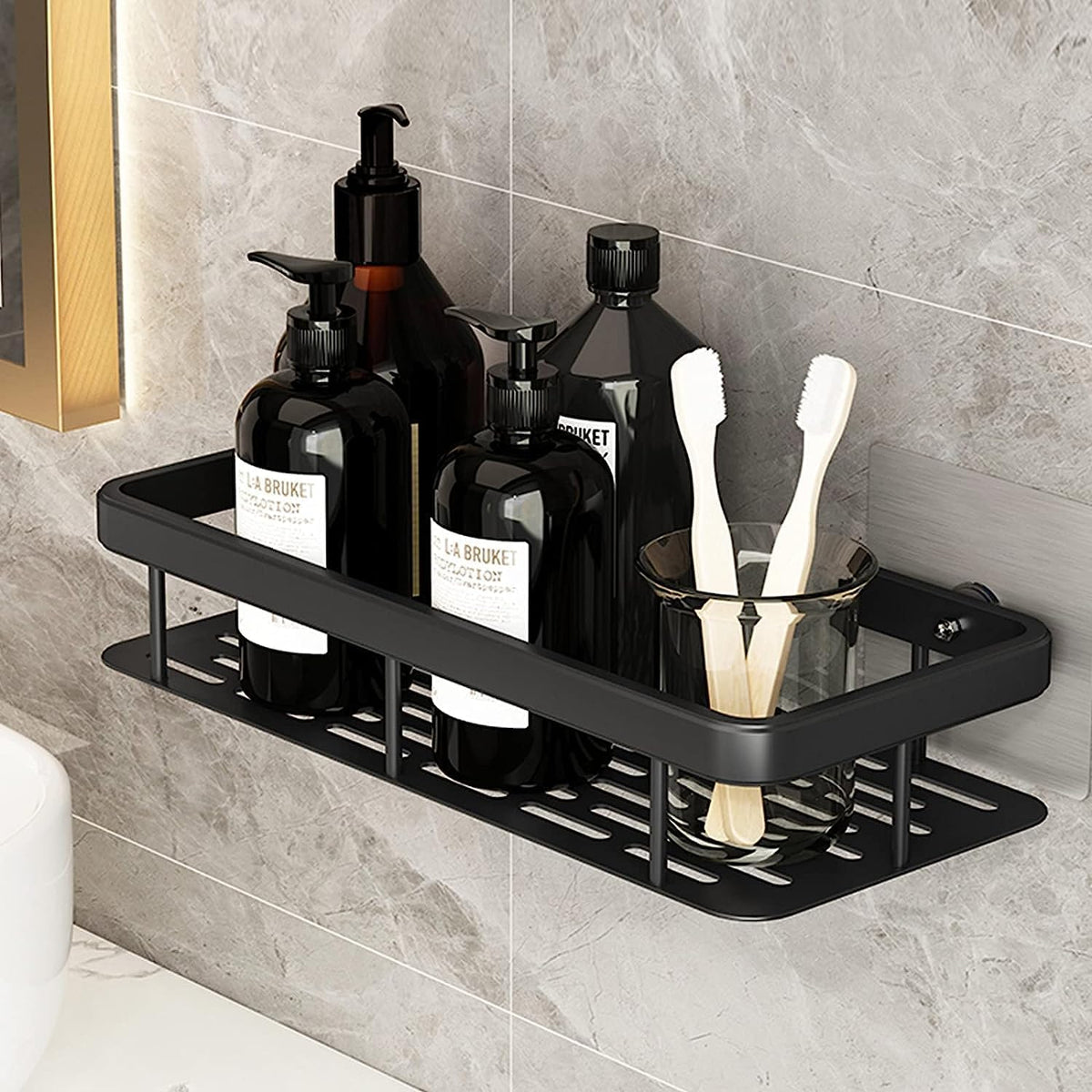 Adhesive Wall-Mounted Bathroom Shelf | No-Drill Shower Caddy
