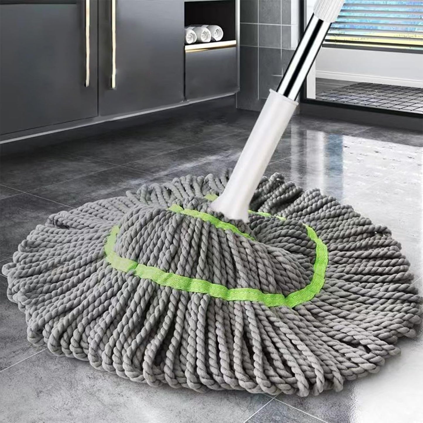 Self-Squeeze Twist Mop – No Drips, Quick Drying, Multicolor Fiber