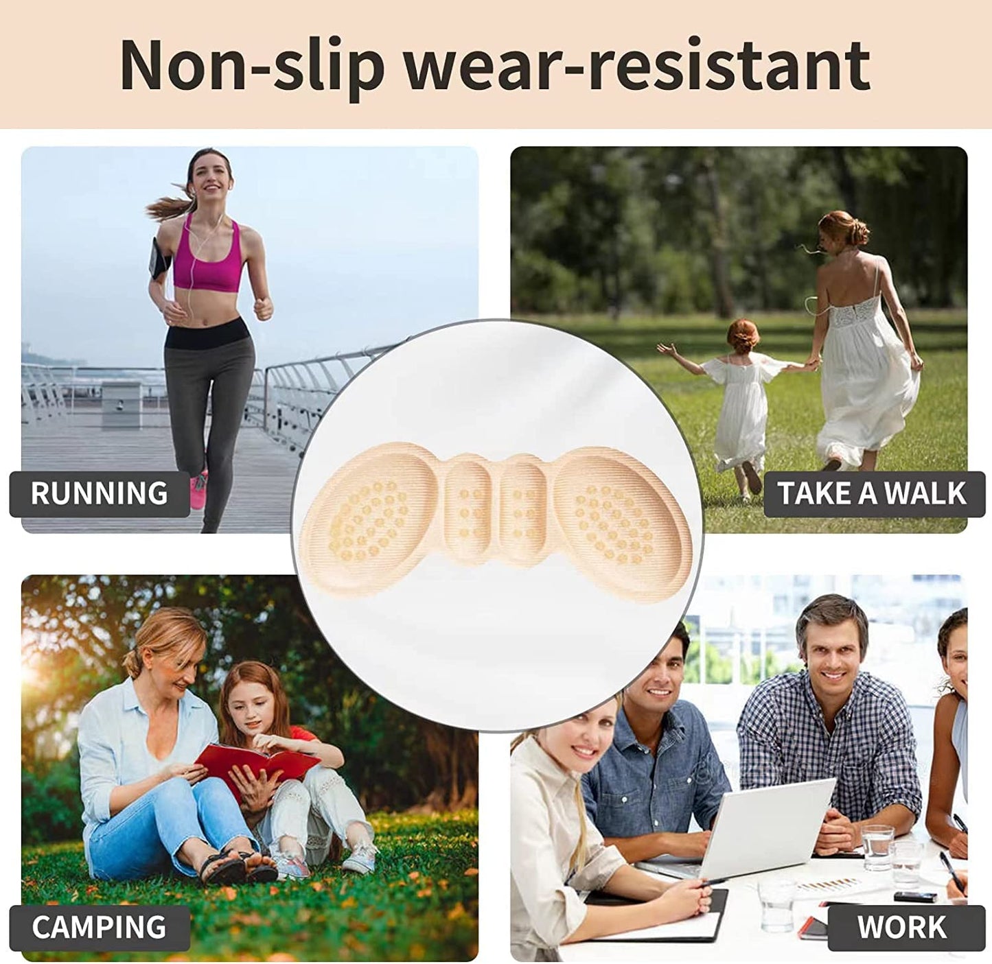 Anti-Slip Heel Cushion Pads for Shoes