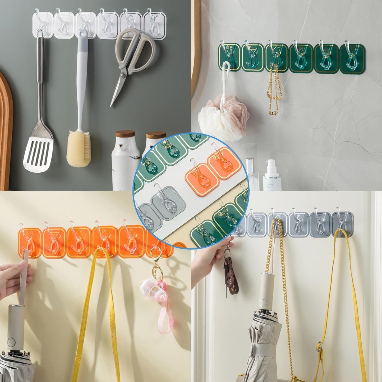 StickStrong 6-in-1 Heavy Duty Adhesive Wall Hooks