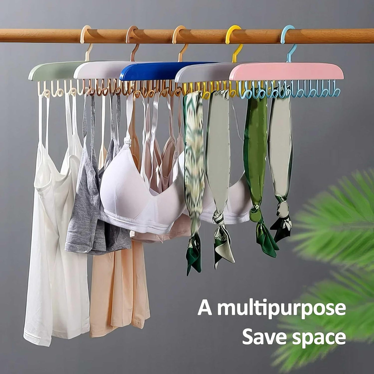 360° Rotating Bra & Camisole Hanger – 8 Hooks Closet Organizer (4 Pcs)