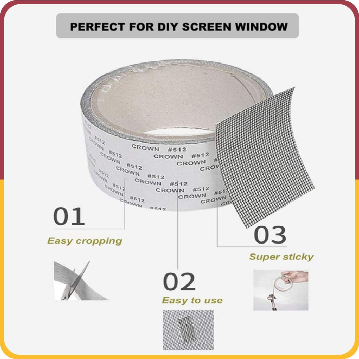 Window Mesh Screen Repair Tape for Door and Window