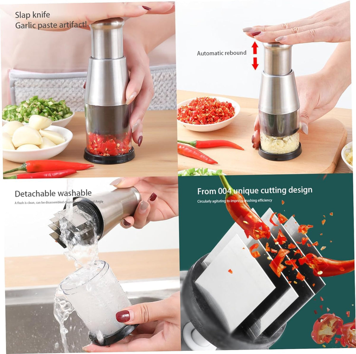 Hand Press Chopper – Stainless Steel Blade