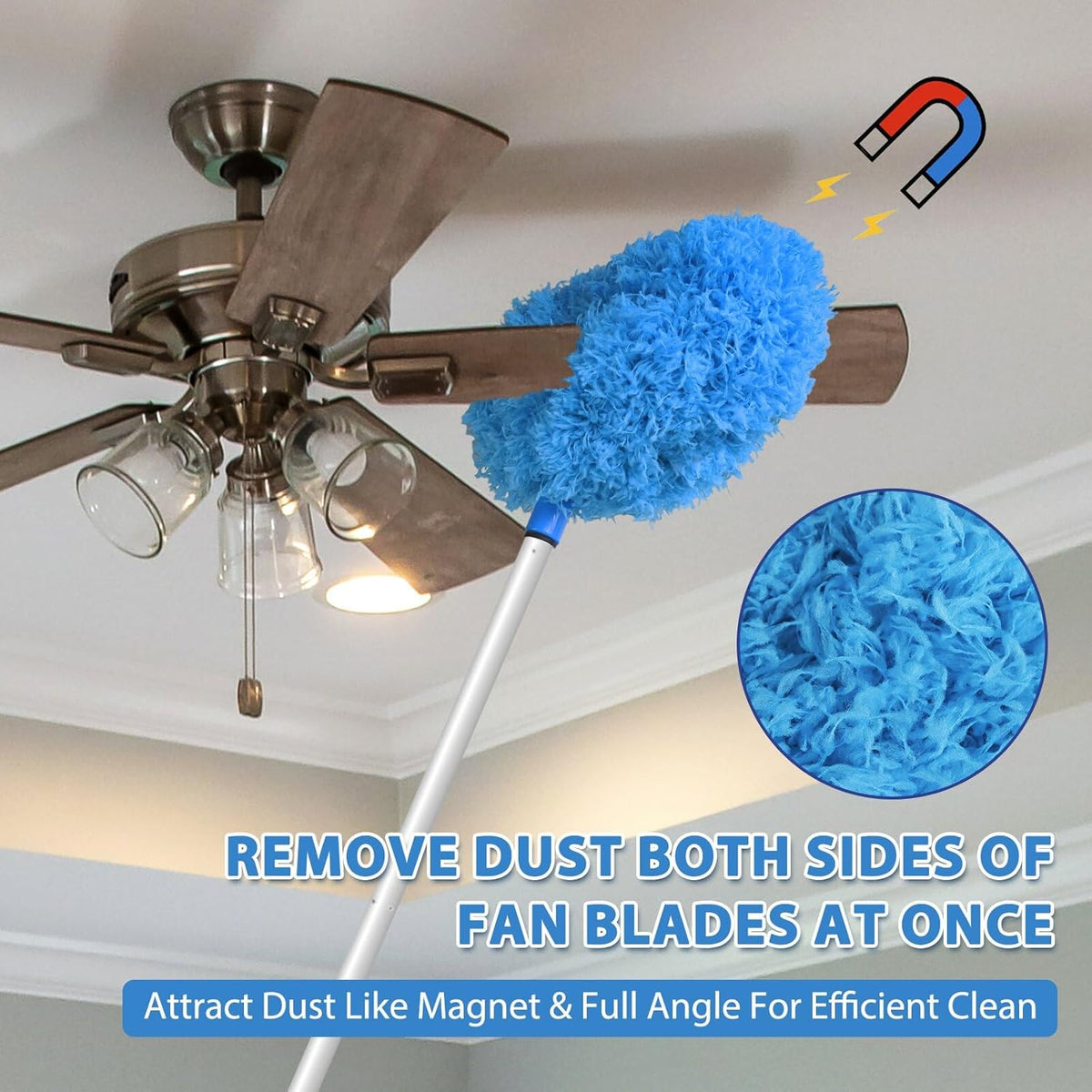 Extendable Fan Blade Duster – Microfiber, Washable & Flexible – Home ...