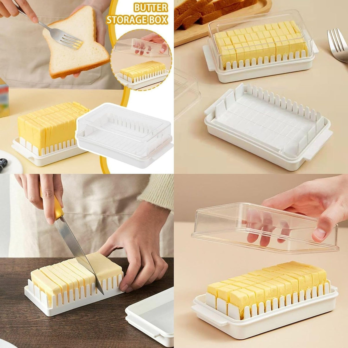 Multipurpose Butter Storage & Slicer Box with Built-in Cutter