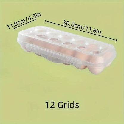 12 Grid Stackable Egg Storage Box with Lid | Refrigerator Safe