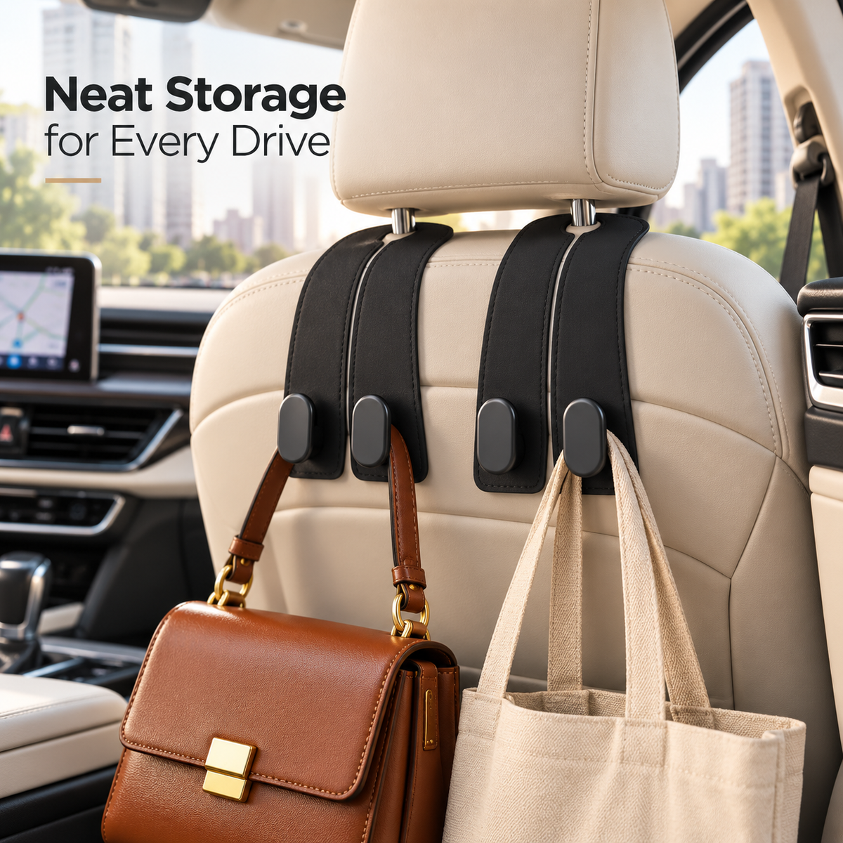 Car Headrest Bag Hanger Hooks