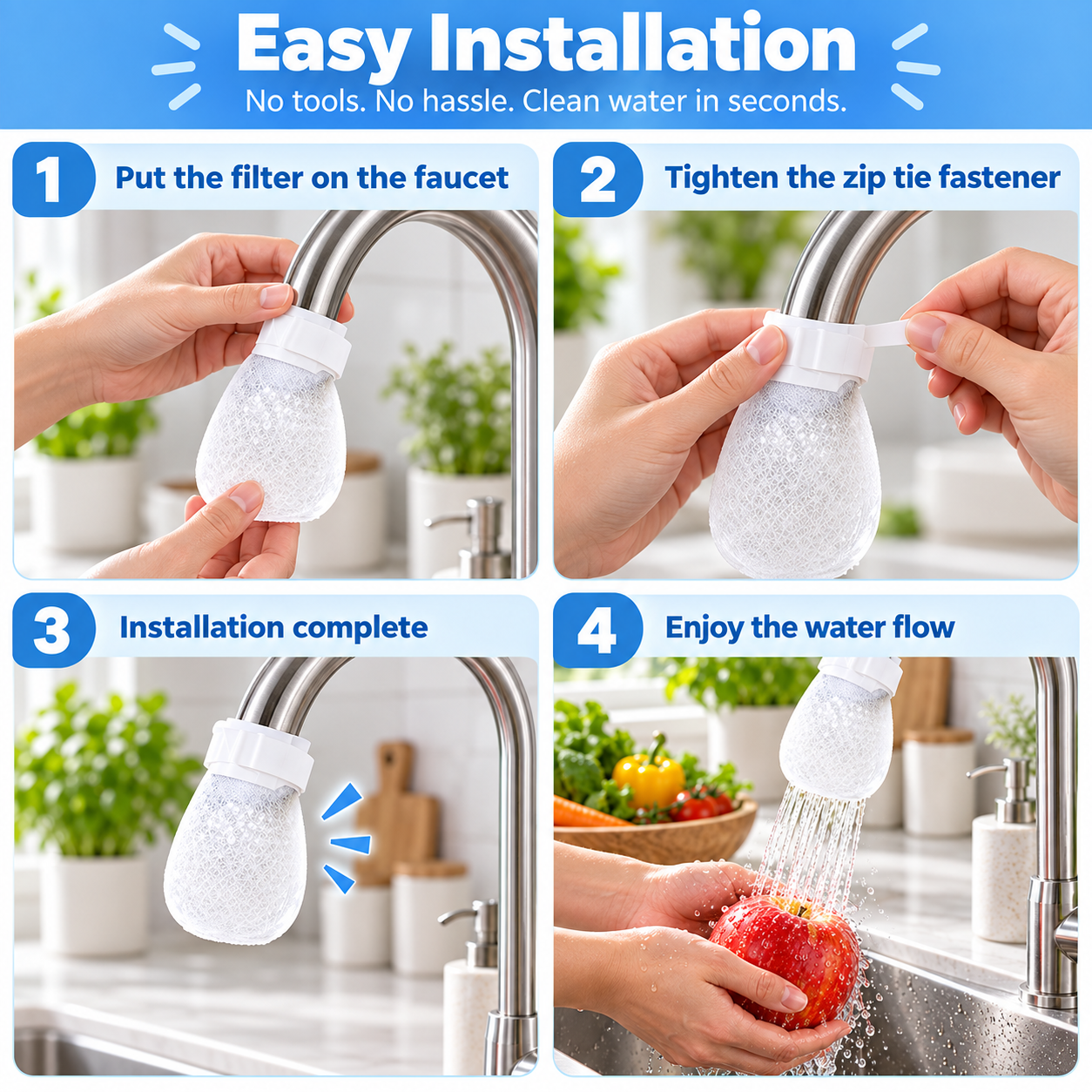 Universal Reusable Faucet Mesh Filter Bag
