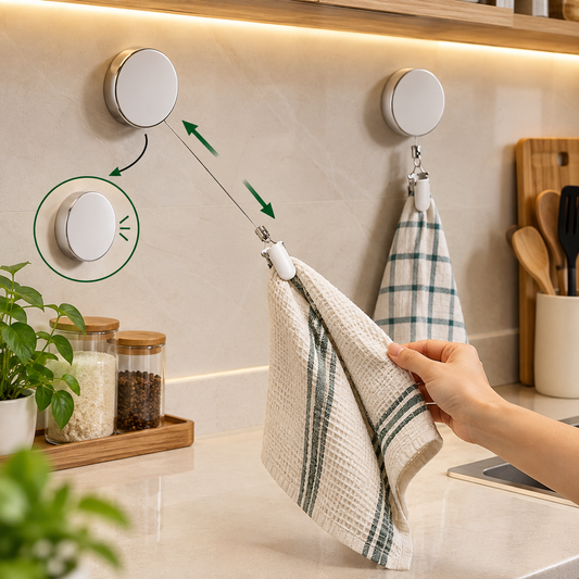Retractable Kitchen Towel Holder Clip