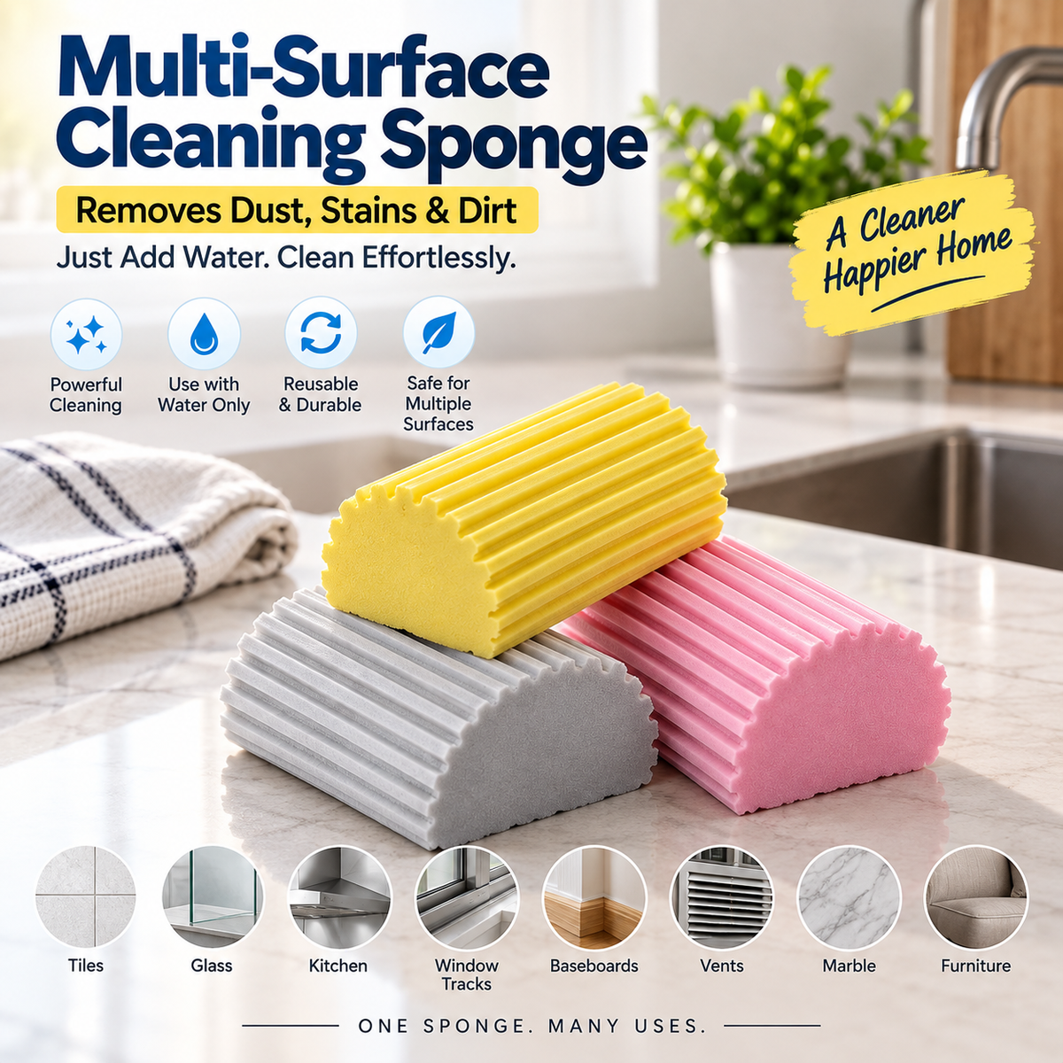 Multipurpose PVA Cleaning Sponge Brush