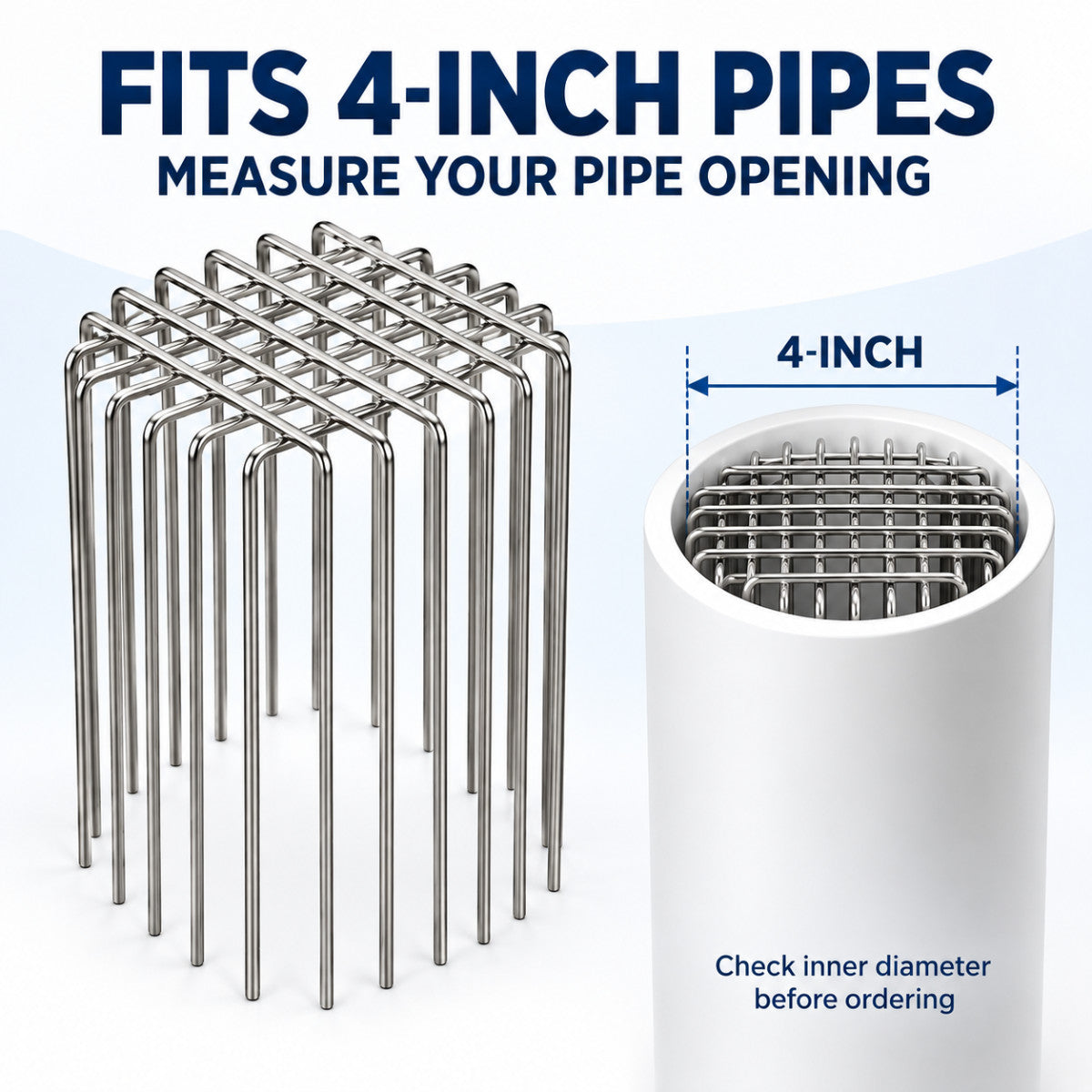 Stainless Steel Anti-Rat Drain Cover Mesh for 4-Inch Pipes