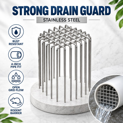 Stainless Steel Anti-Rat Drain Cover Mesh for 4-Inch Pipes