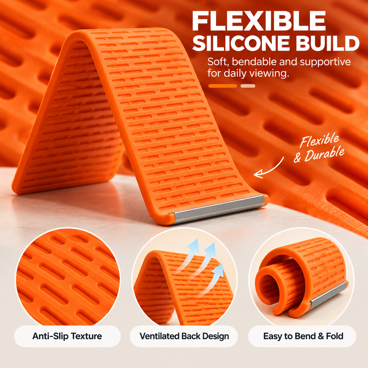 Flexible Foldable Phone Stand for Desk & Travel