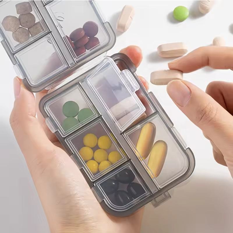 Compact Travel Pill Organizer Box
