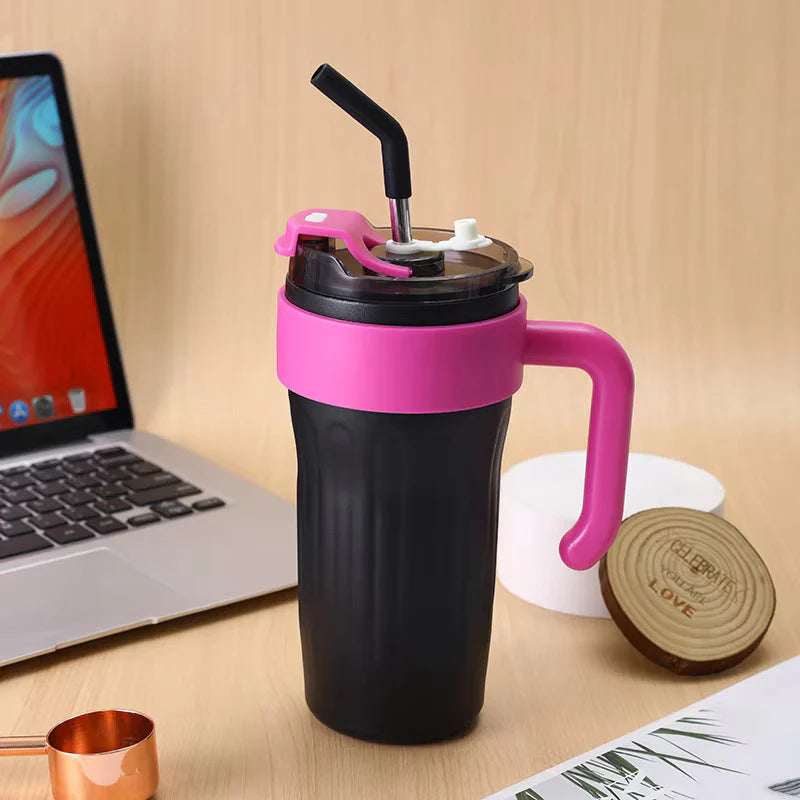 Premium Insulated Tumbler with Easy-Grip Handle - 860ML