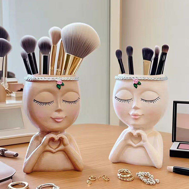 Buy Heart Hands Makeup Brush Holder | Cute Vanity Organizer for Brushes