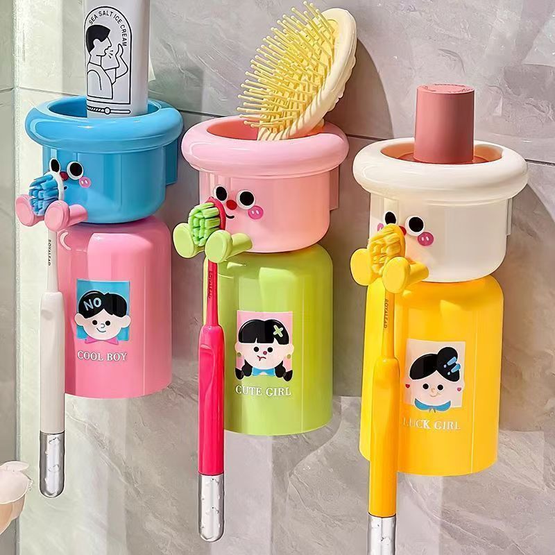 Magnetic Toothbrush Holder with Mouthwash Cup