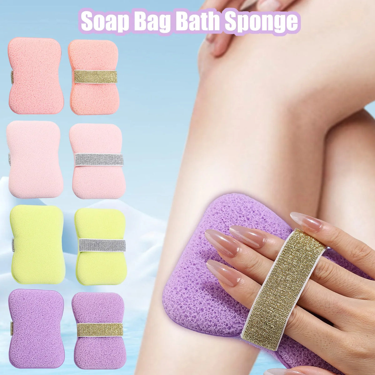Soft Foaming Bath Sponge with Soap Pocket