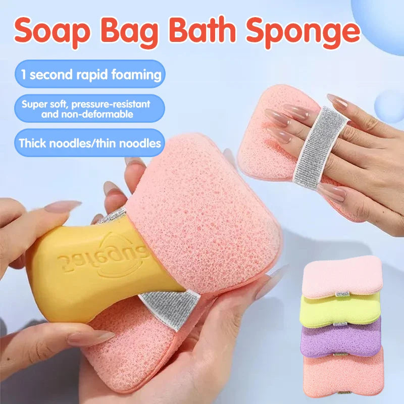 Soft Foaming Bath Sponge with Soap Pocket