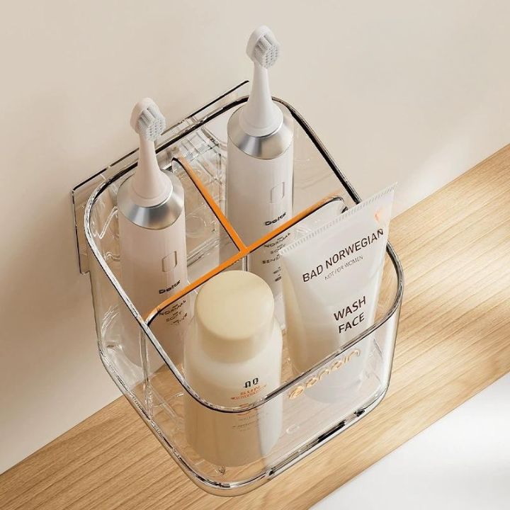 Wall-Mounted Bathroom Organizer Holder with Drainage
