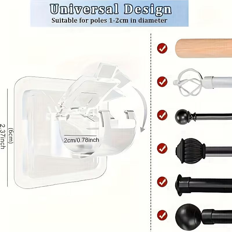 Self Adhesive Rods Clips Hook for Curtains