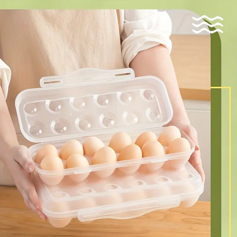 12 Grid Stackable Egg Storage Box with Lid | Refrigerator Safe