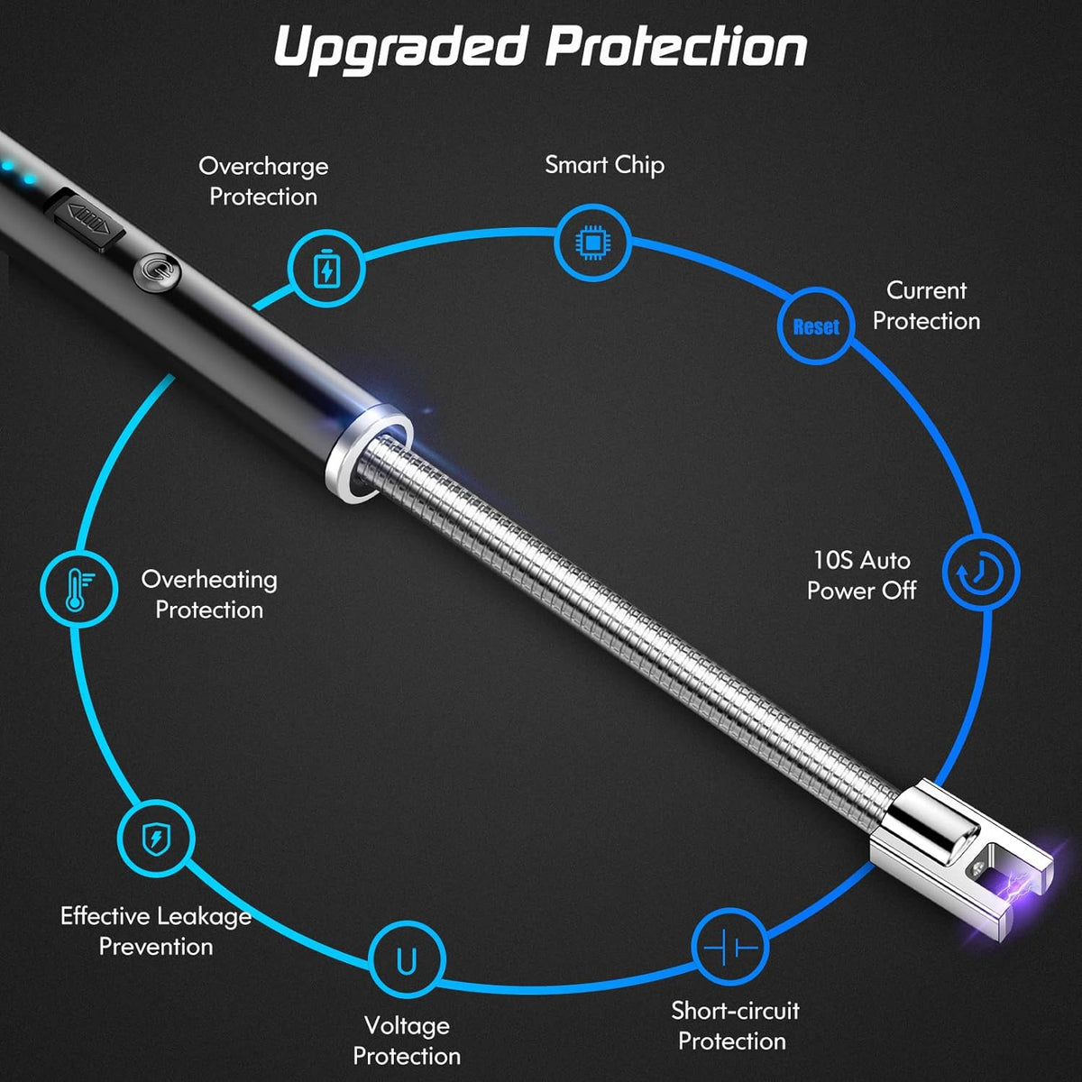 Electric Rechargeable USB Lighter with Flexible Neck