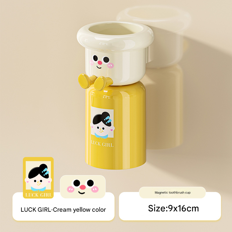 Magnetic Toothbrush Holder with Mouthwash Cup