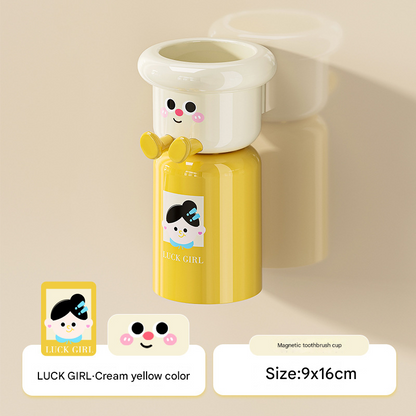 Magnetic Toothbrush Holder with Mouthwash Cup